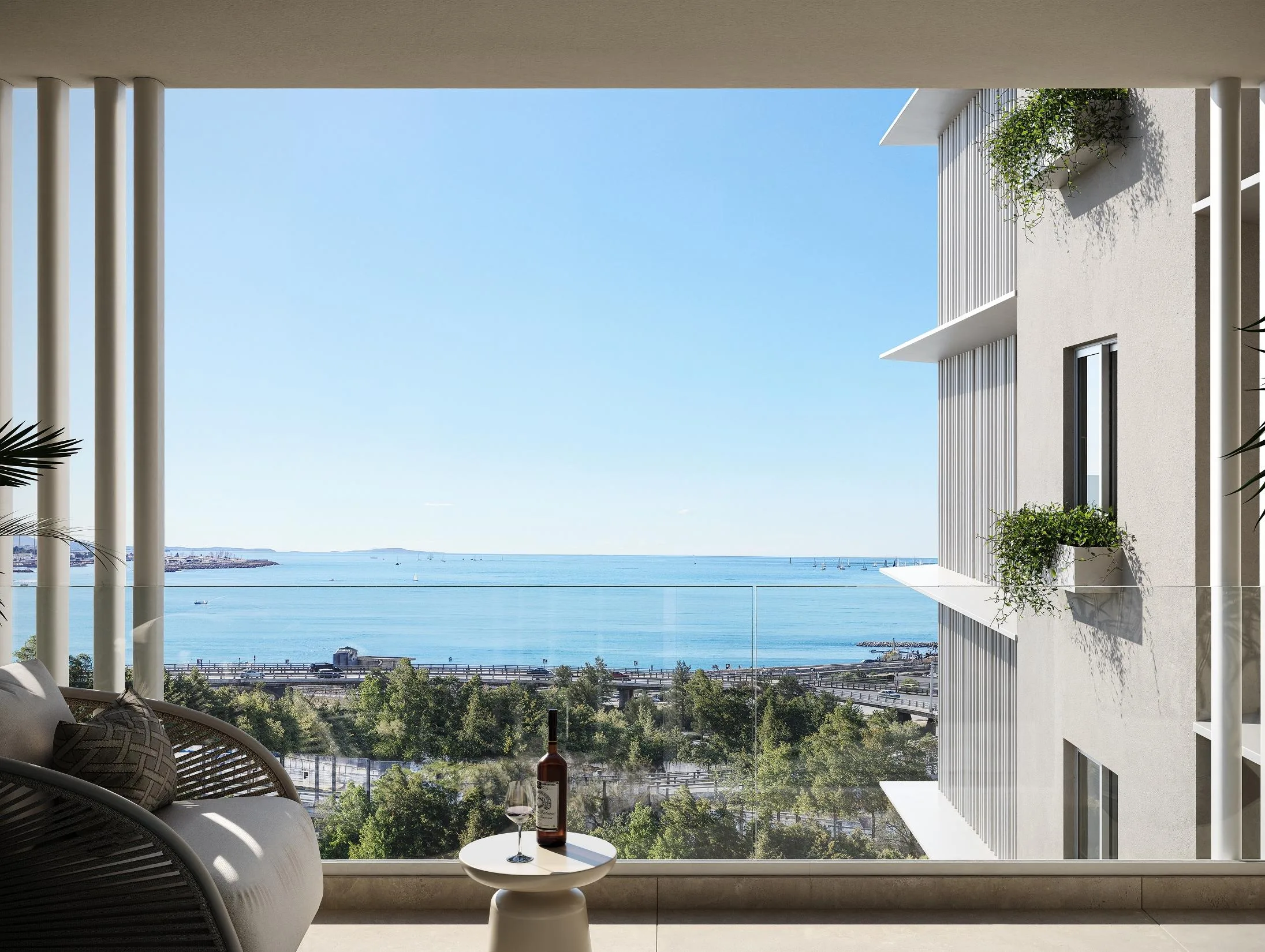 Faliro Bay outlook from the development's coastal frontage