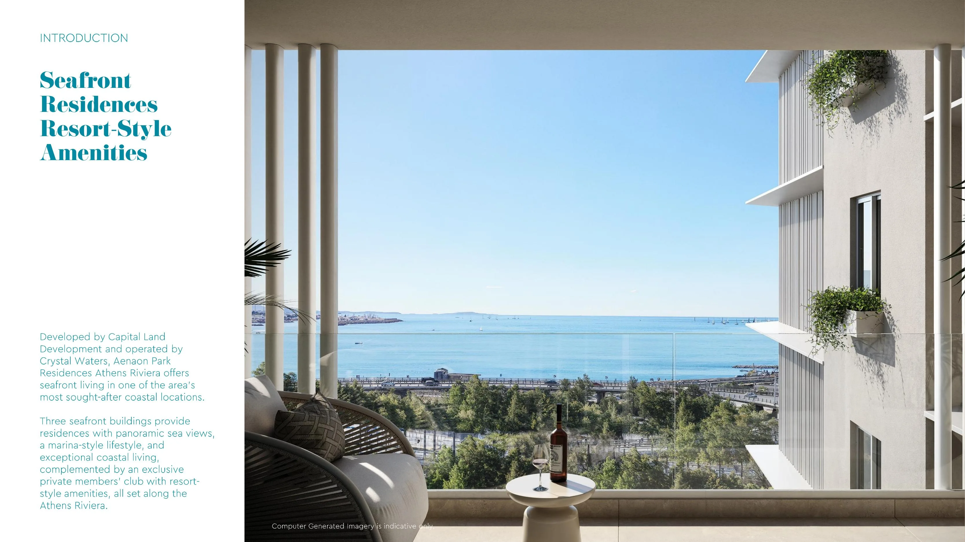 Rooftop pool and bar with panoramic sea views