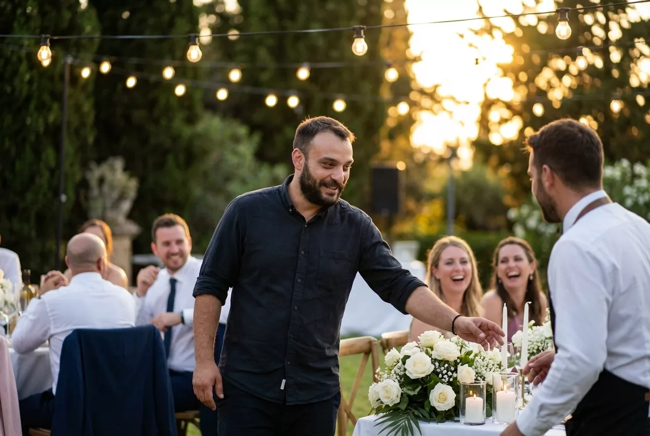 Event director orchestrating a luxury wedding reception