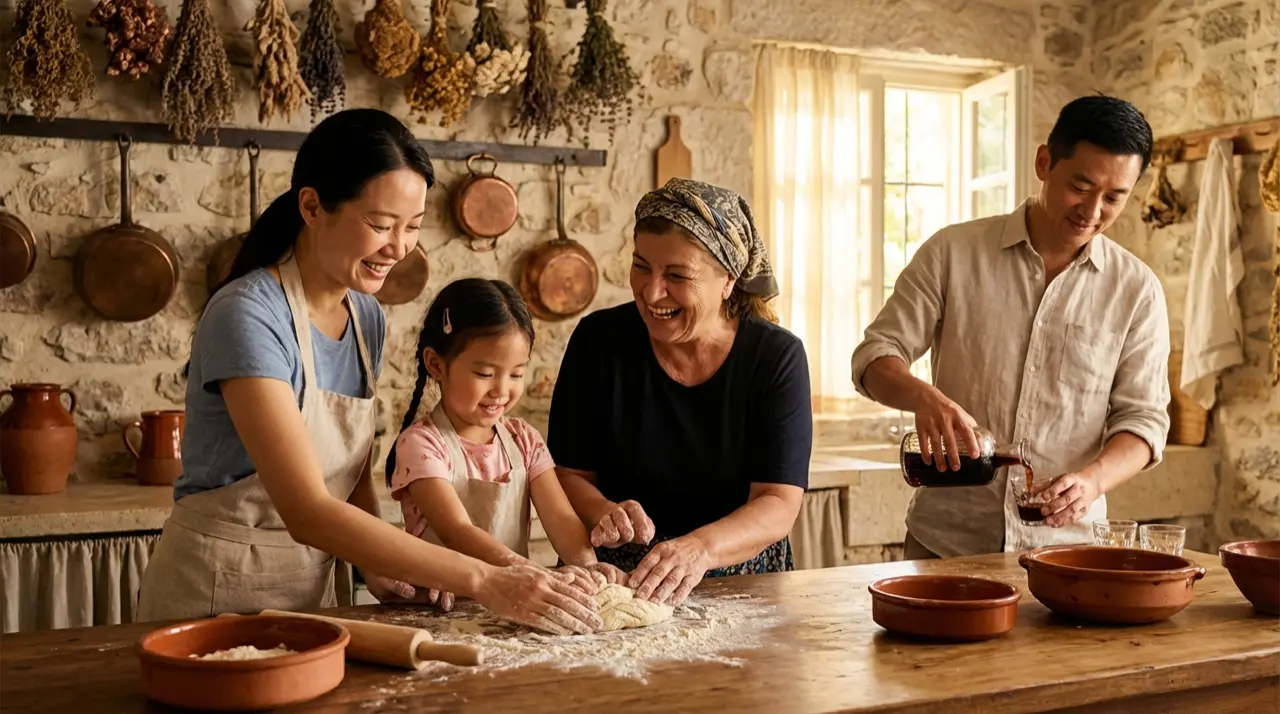 Chinese family cooking class with Greek chef