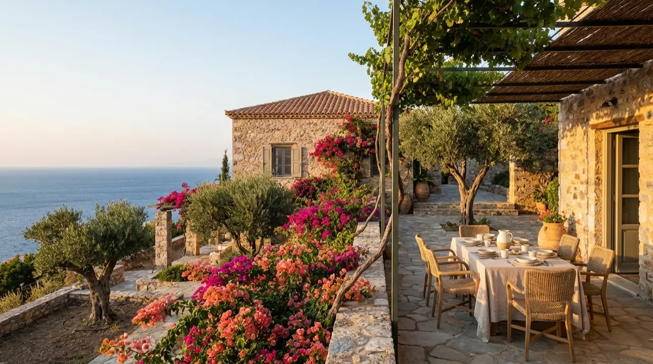 Heritage stone villa estate with panoramic sea view