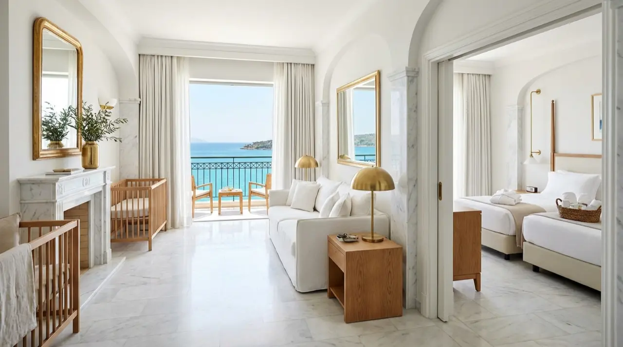 Luxury family suite in five-star Greek hotel