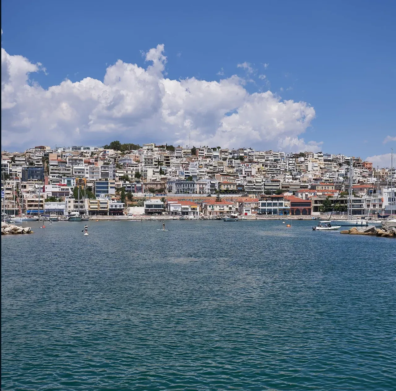 Area photo of the Kastella hillside seen across the water