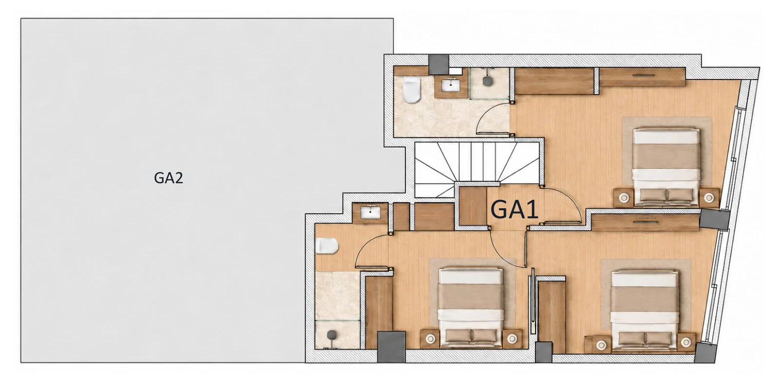 GA1 upper level plan