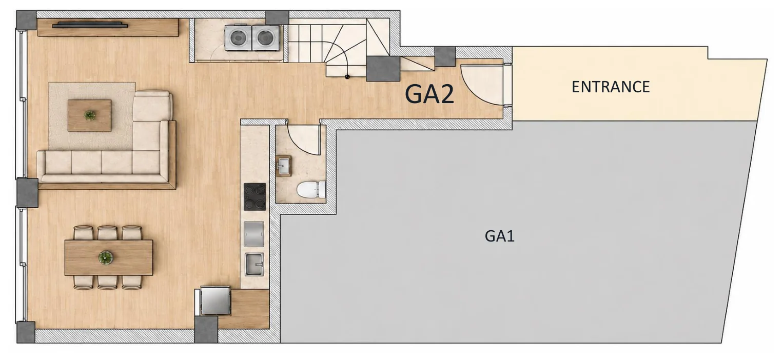 GA2 lower level plan