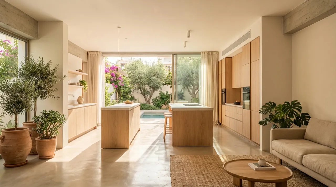 Garden apartment — private outdoor living connected to interior