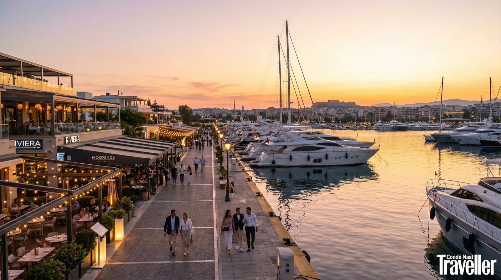 Flisvos Marina at sunset