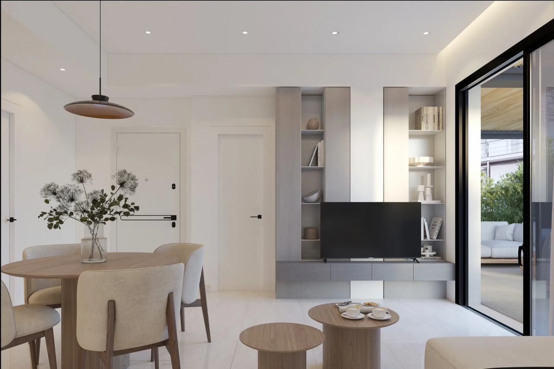 Living and dining area — Refined material palette