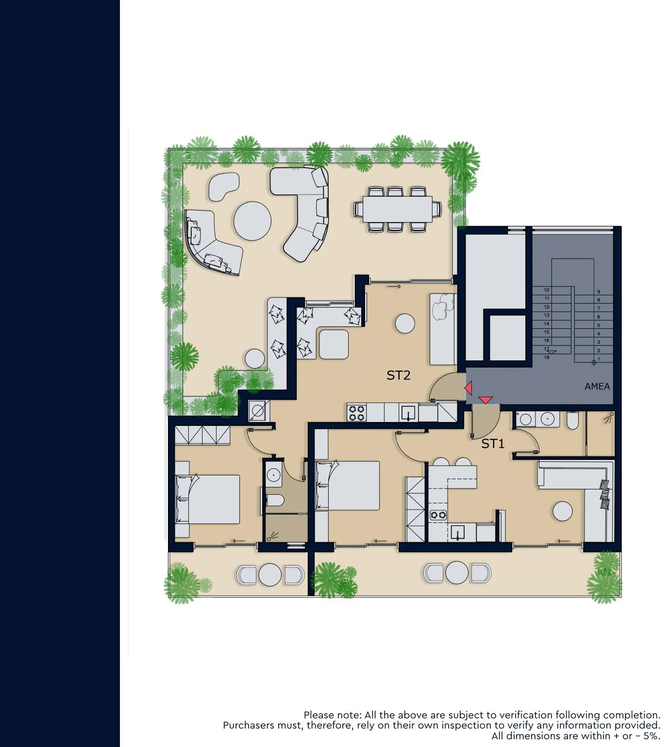 Minoas Residences Athens — Sixth floor overview with ST1 and ST2 penthouse residences
