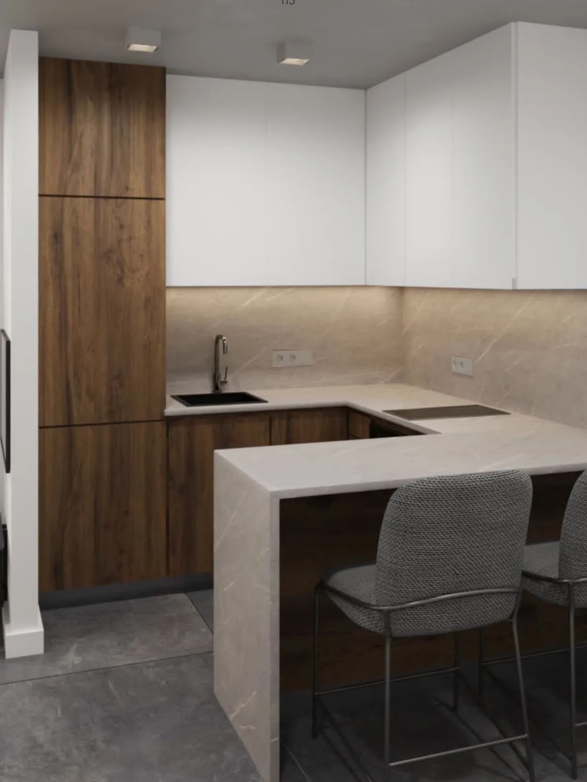 Minoas Residences Athens kitchen with high-quality finishes