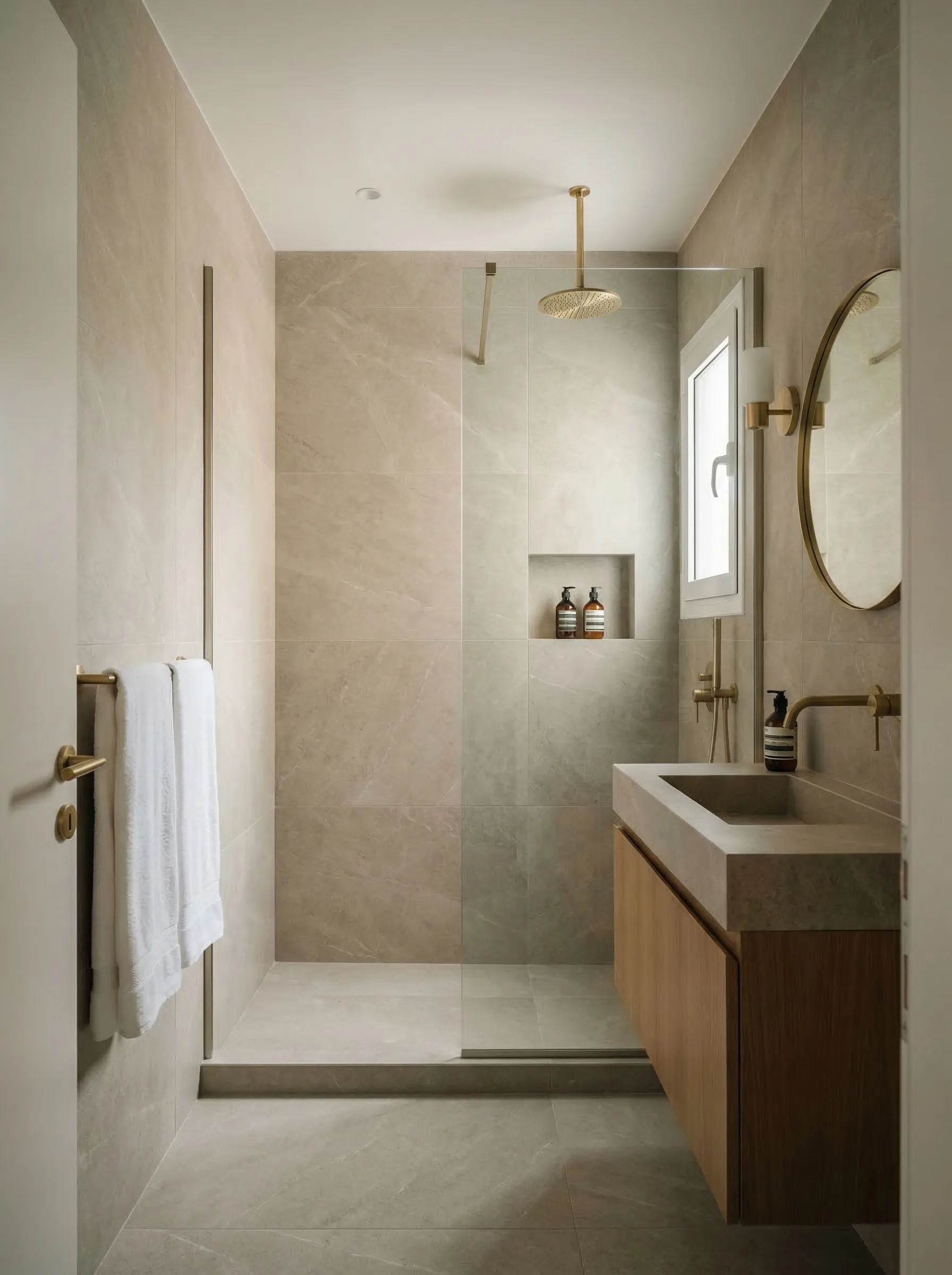 Modern bathroom with rain shower