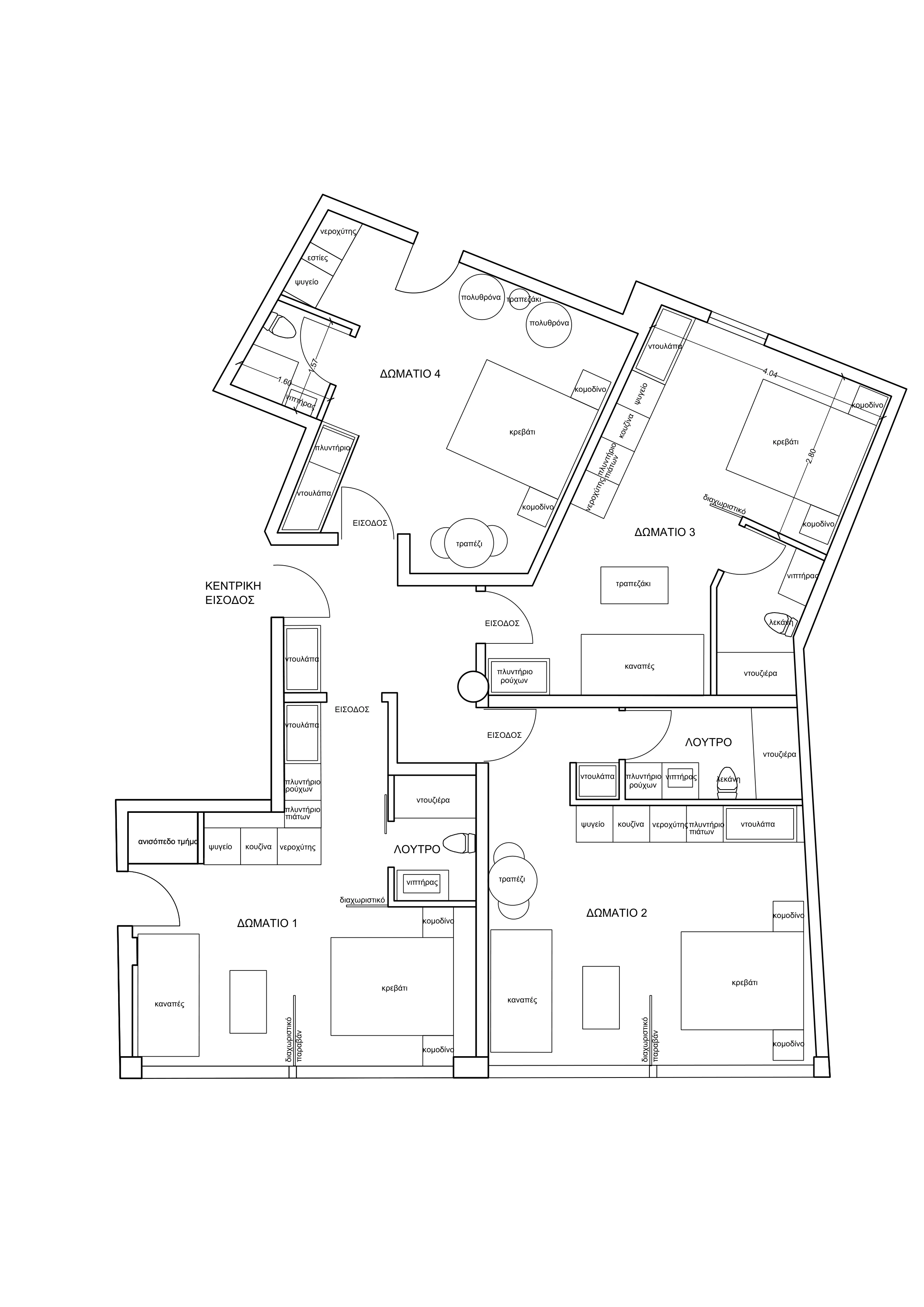 Negri Acropolis Residences — 1st floor plan showing all 4 units connected by central corridor