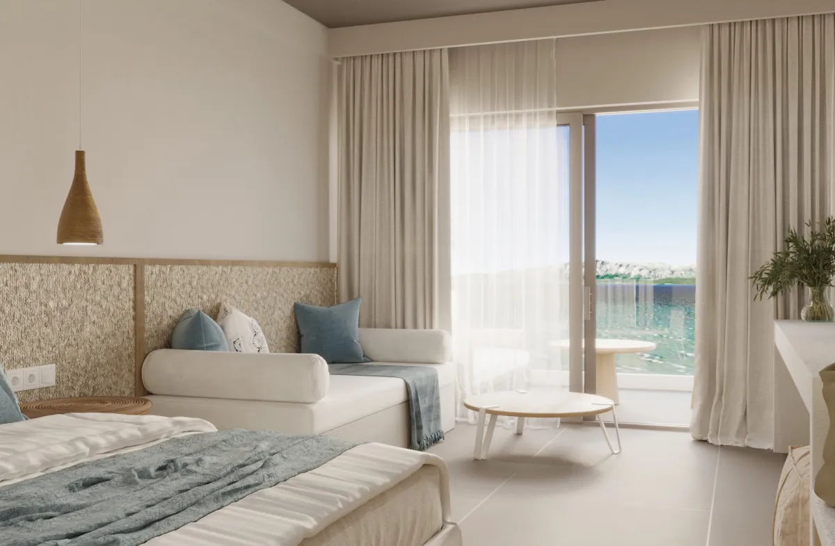 Sea-view balcony rendering