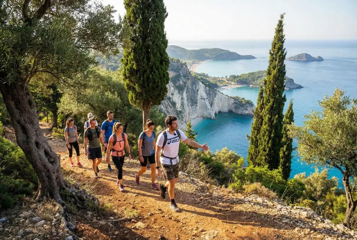 Coastal trail hiking in Kefalonia