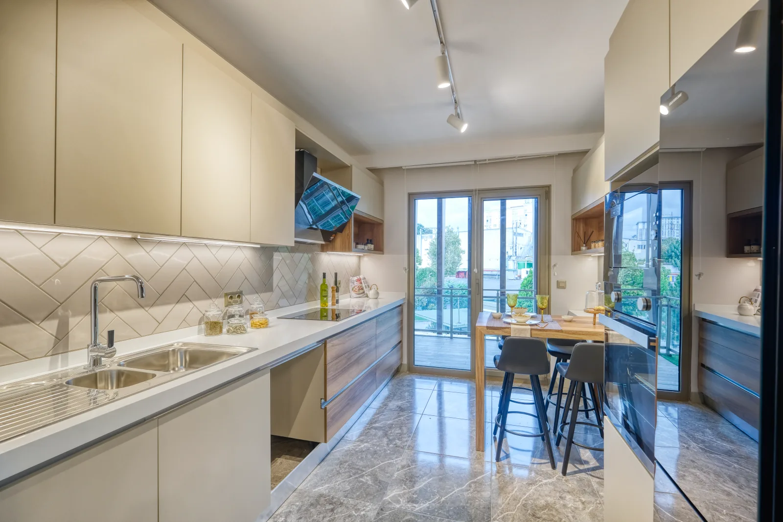 Bakirci Topkapi Sample apartment — living area, wide view