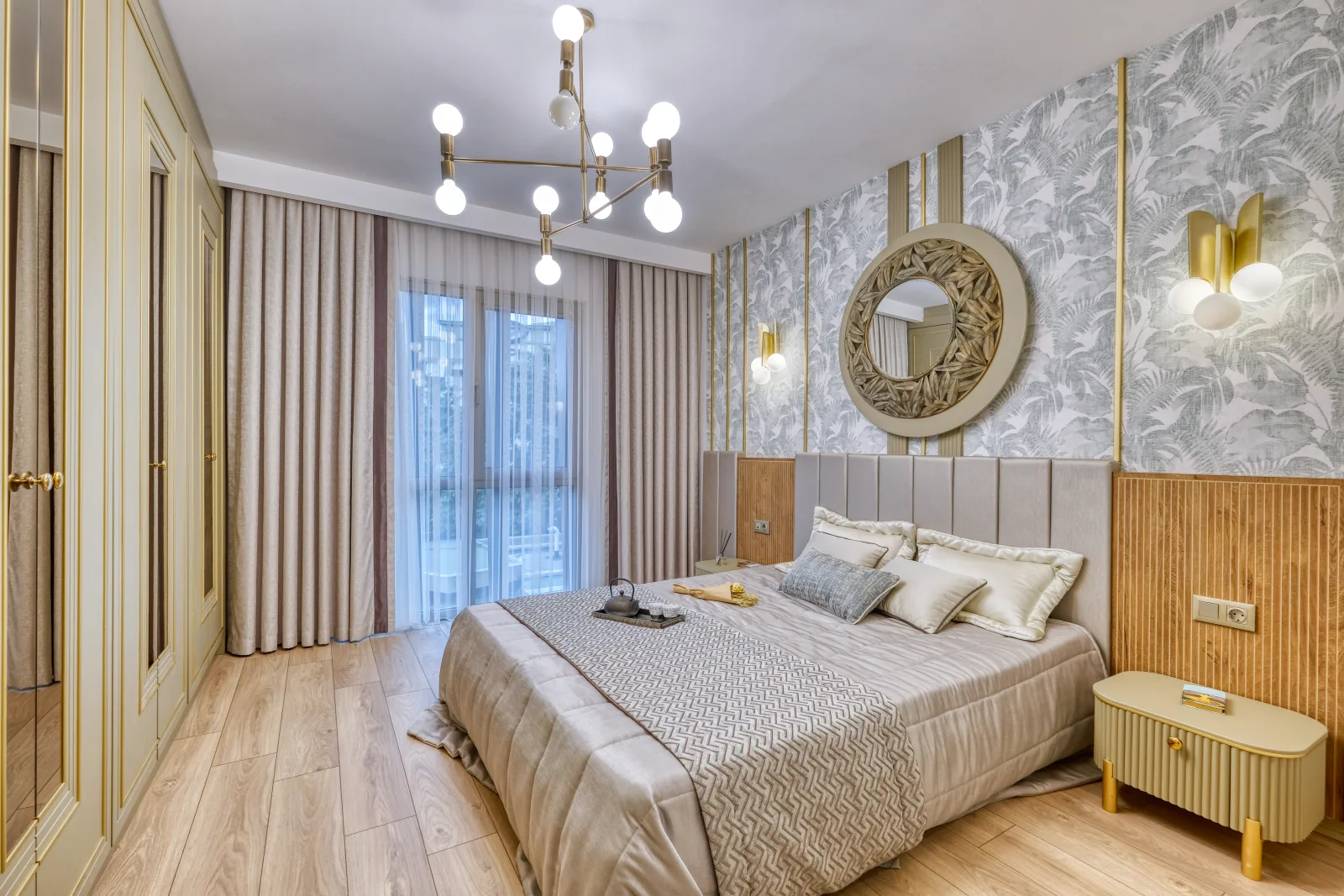 Bakirci Topkapi Sample apartment — master bedroom, freshly made
