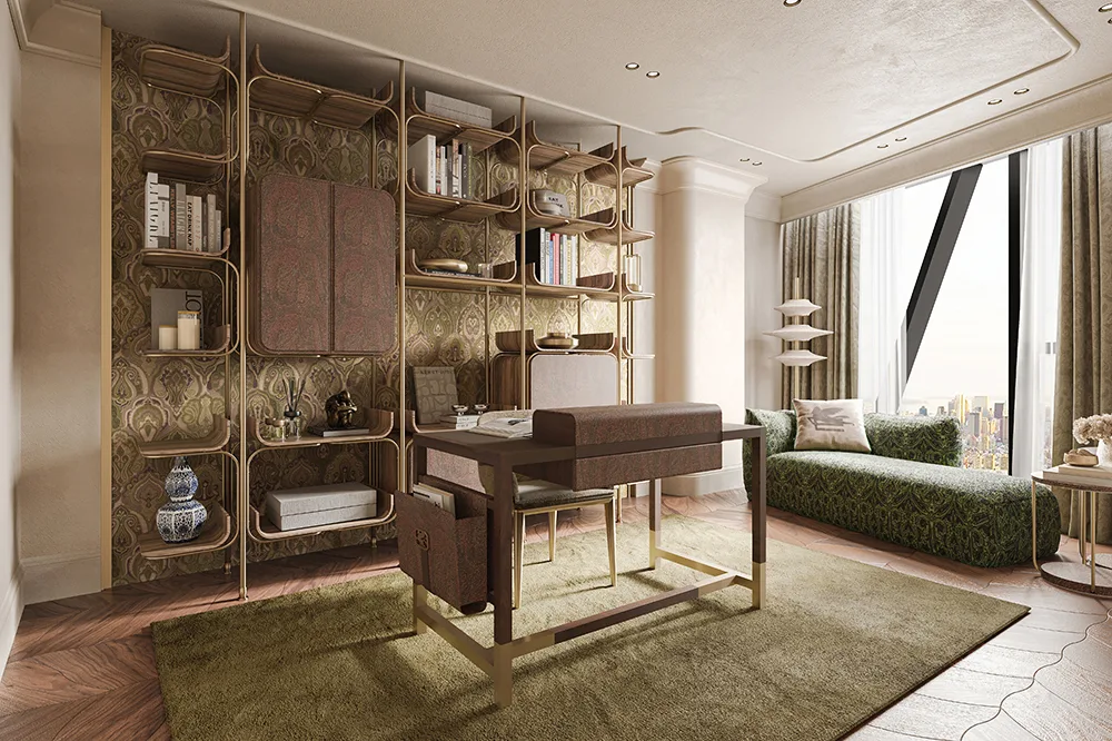 Private office residence interior at Etro Residences Istanbul