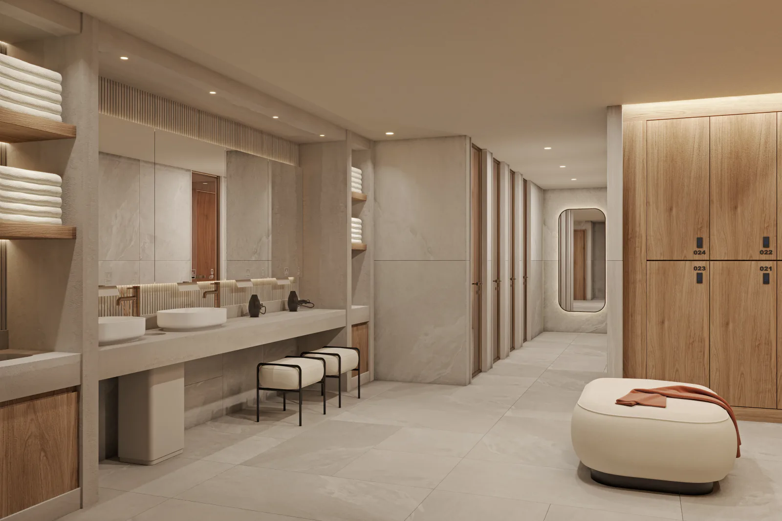 Changing rooms, residents' wing at Senfoni Etiler