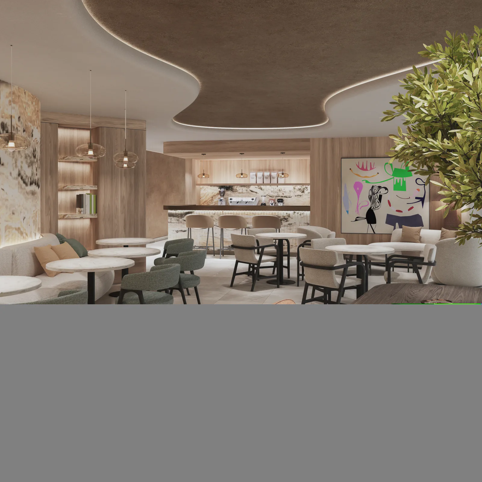 Members' lounge, double-height at Senfoni Etiler