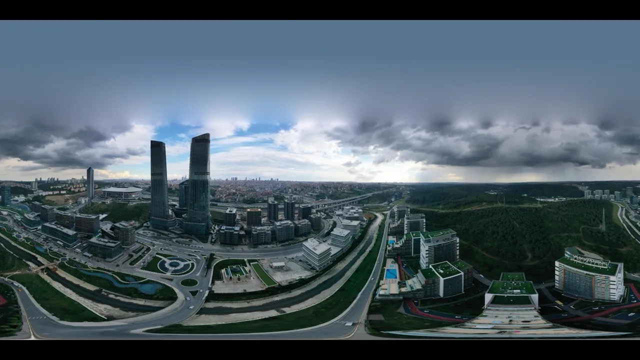 Skyland Istanbul twin residential towers wide perspective
