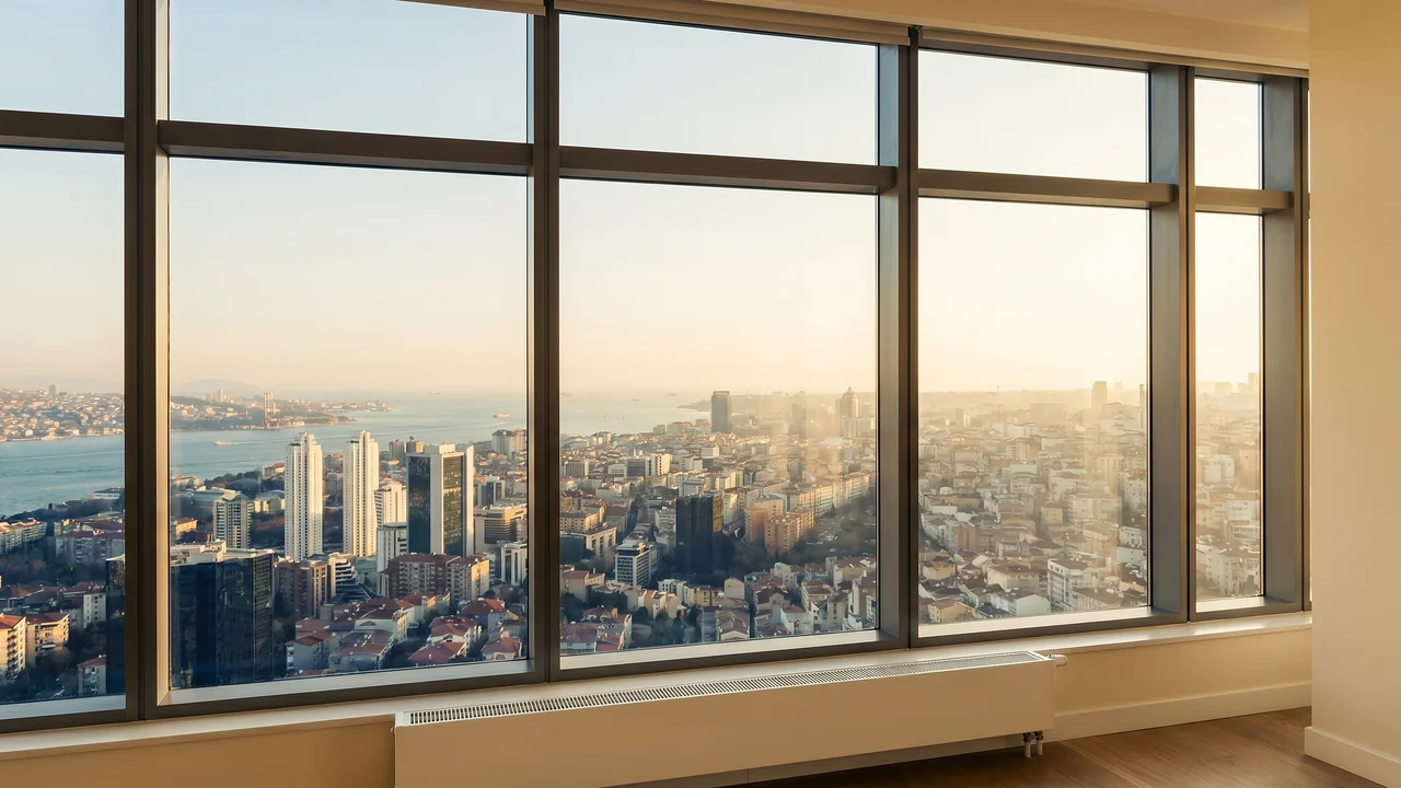 Torun Center residence window bay with Bosphorus and city view