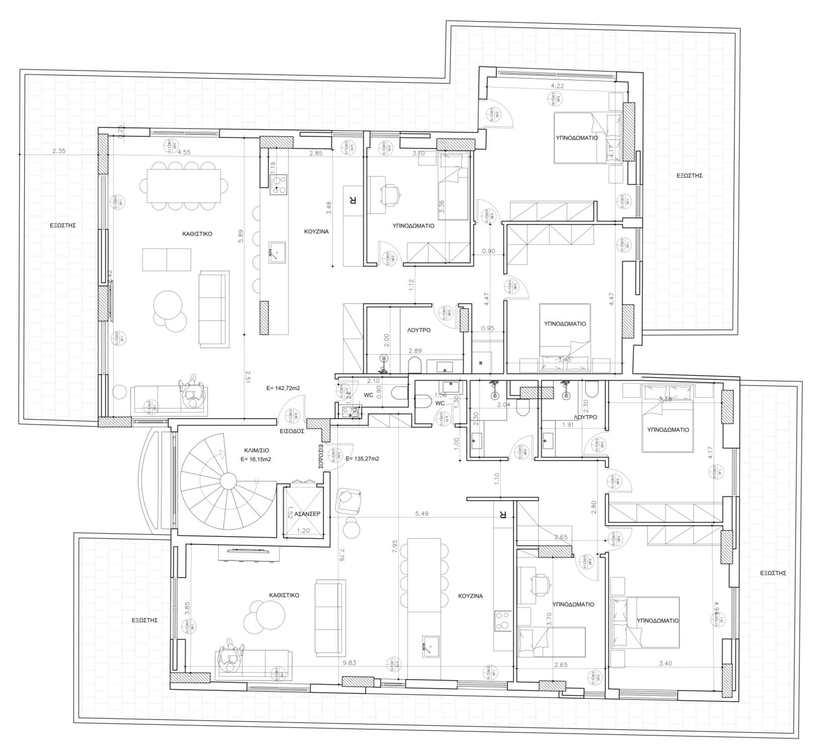 Floor A (1st Floor) plan — Units A1 and A2